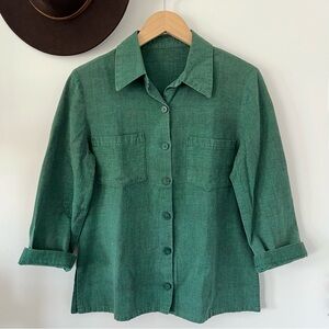 Vintage Handmade Green Button Down Top